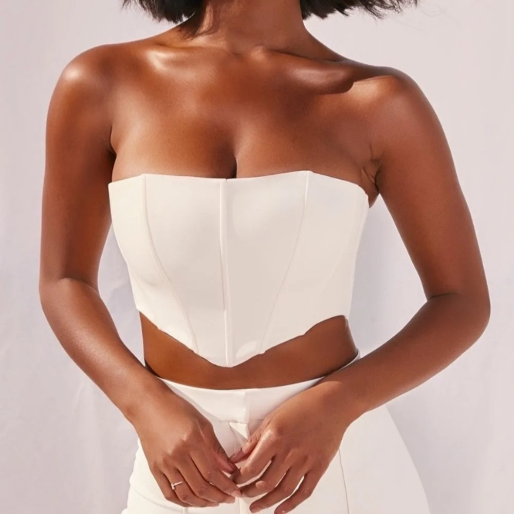 Oh polly white corset crop top - Picture 1 of 5